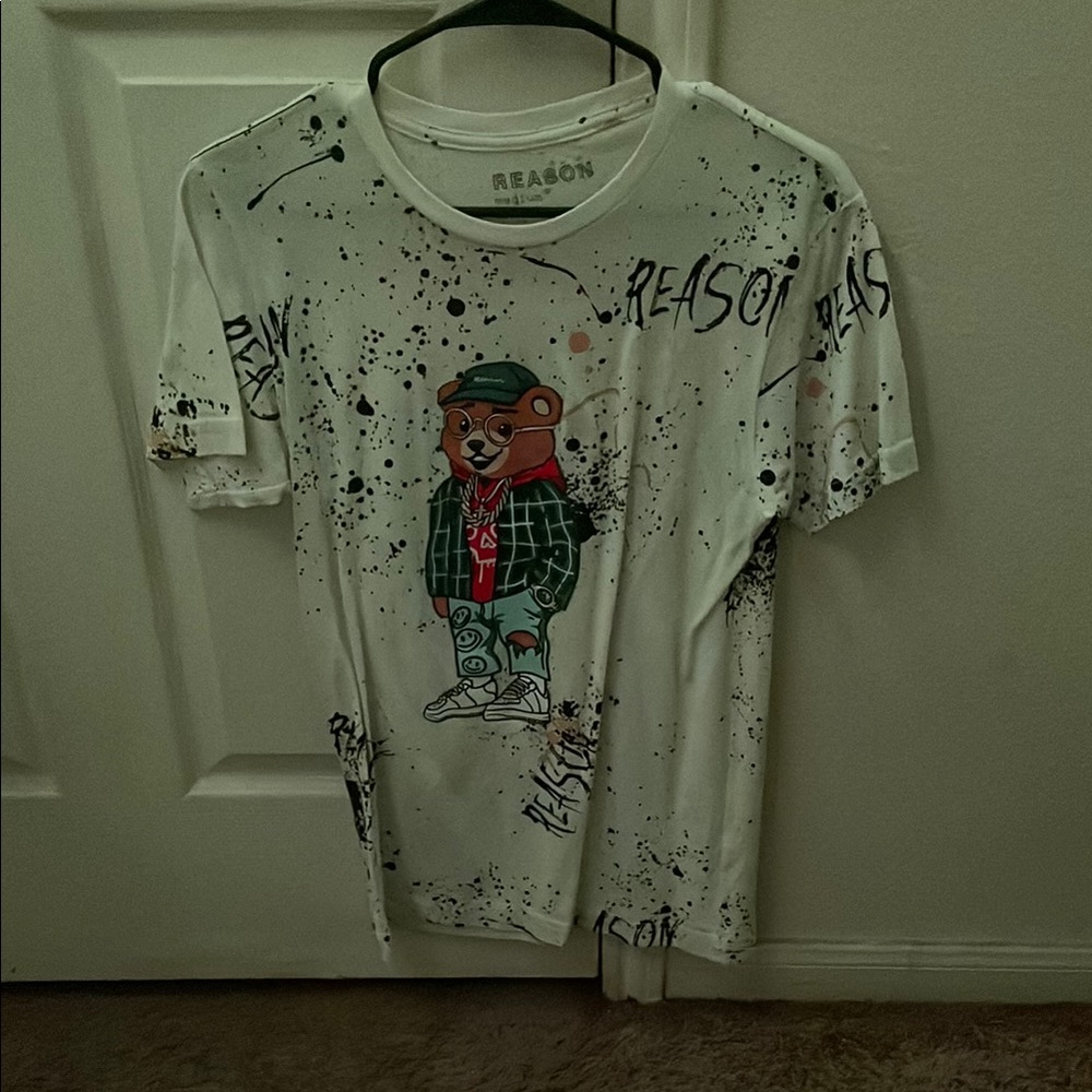 Reason White and Black Short Sleeve Tees